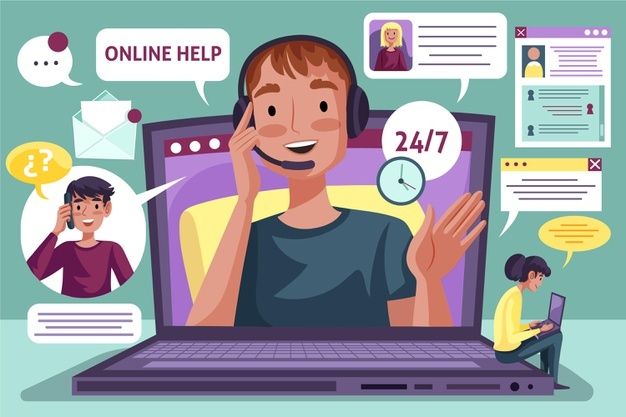 flat design customer support concept illustrated free vector