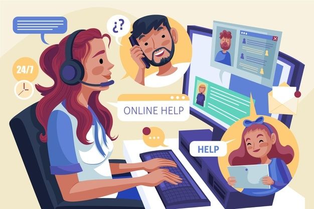 free vector flat design customer support concept illustrated